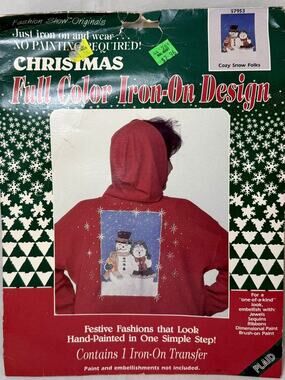 Plaid Fashion Show Originals Christmas Full Color Iron-On Design Cozy Snow Folks